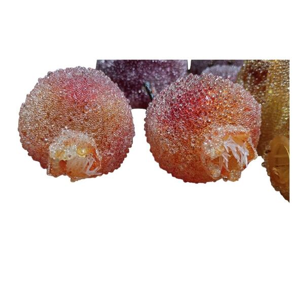 Vintage Sugared Frosted Beaded Fruit Christmas Holiday String Light Covers 12 - Picture 2 of 3